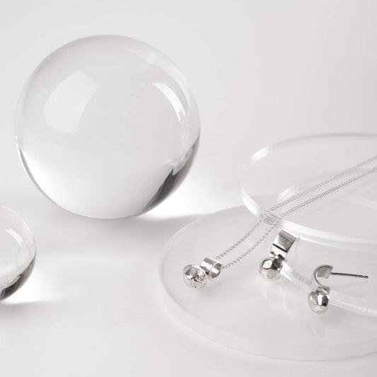 Single Silver Bead and Tube Pendant Necklace - Handmade Canada