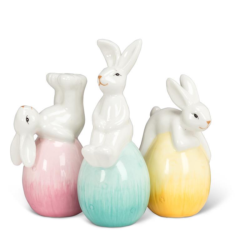 Playful Bunnies with Eggs