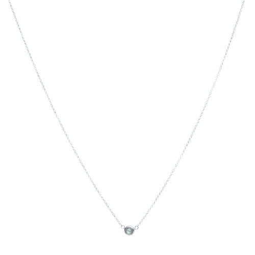 Labradorite Comino Pendant 16" Sterling Silver - Handmade Bali