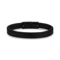 Bracelet en cuir noir mat 10 mm