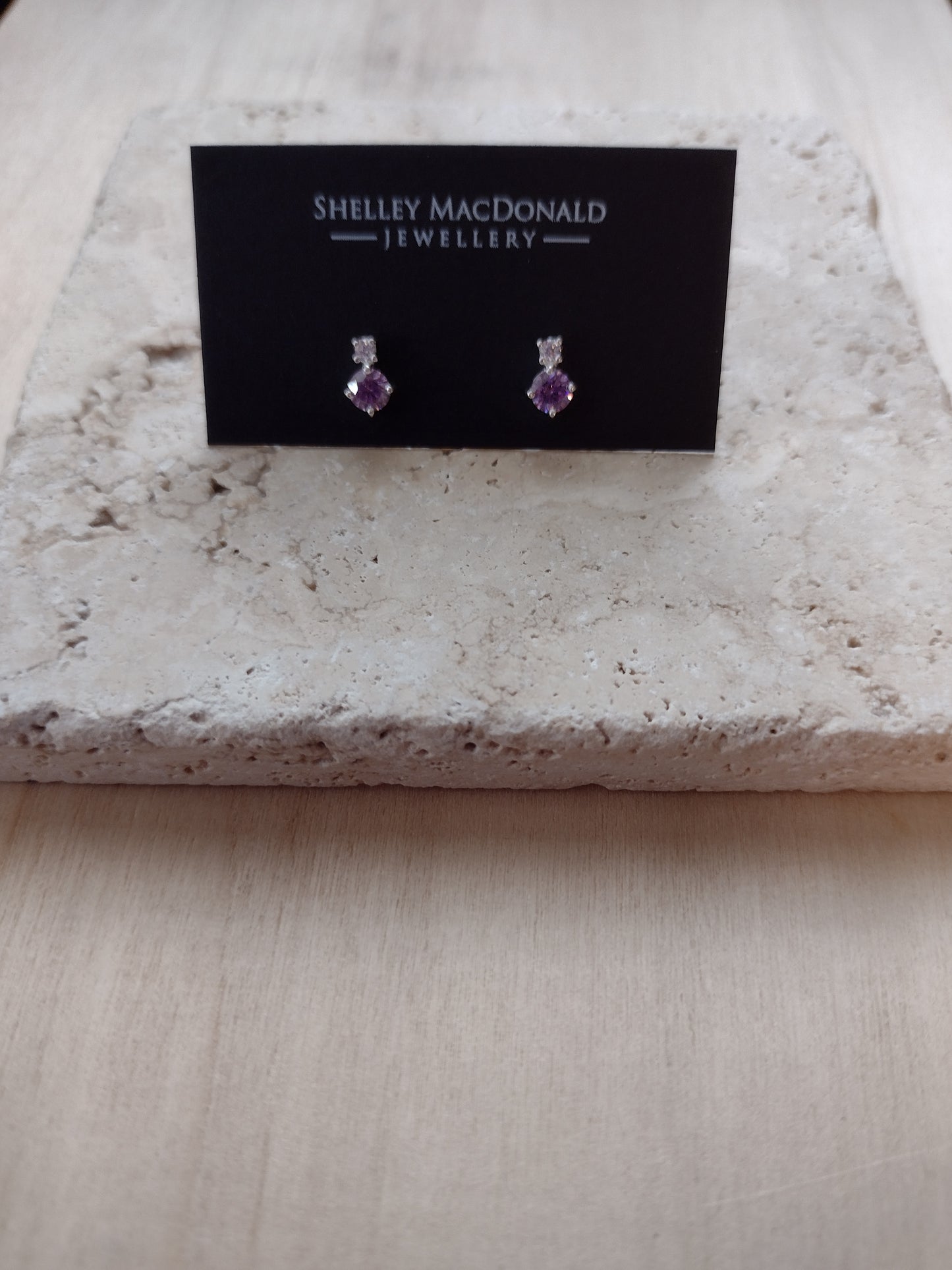 Amethyst Cascade Stud Earrings