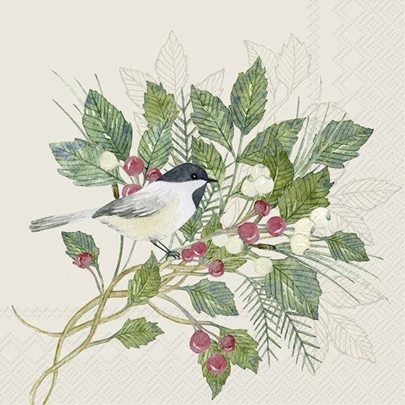 Serviettes cocktail d'hiver et de vacances