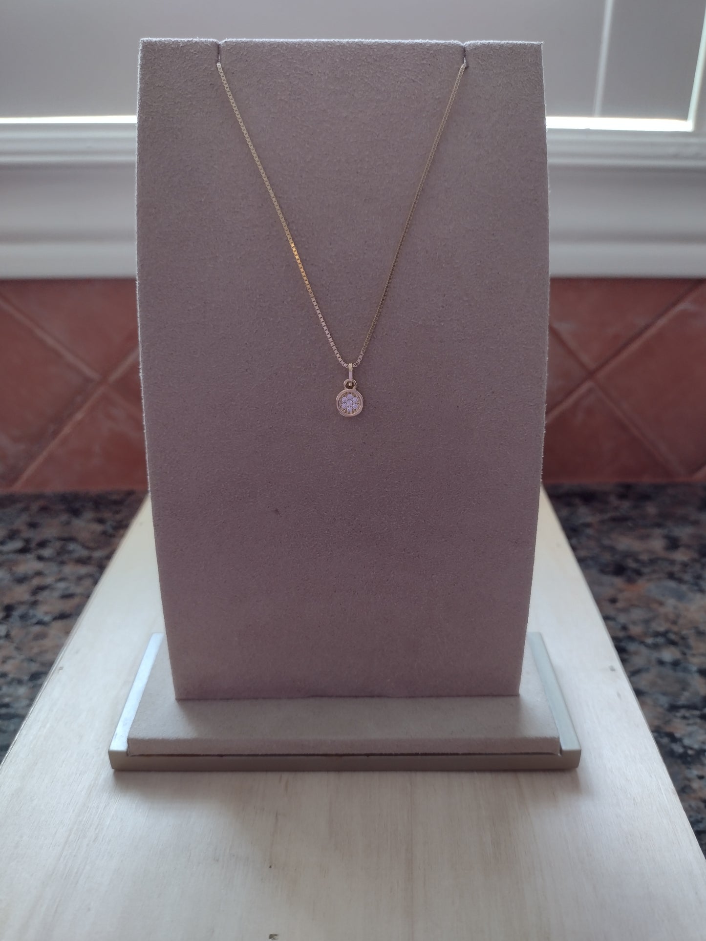 Gold Filled Pave Circle Necklace