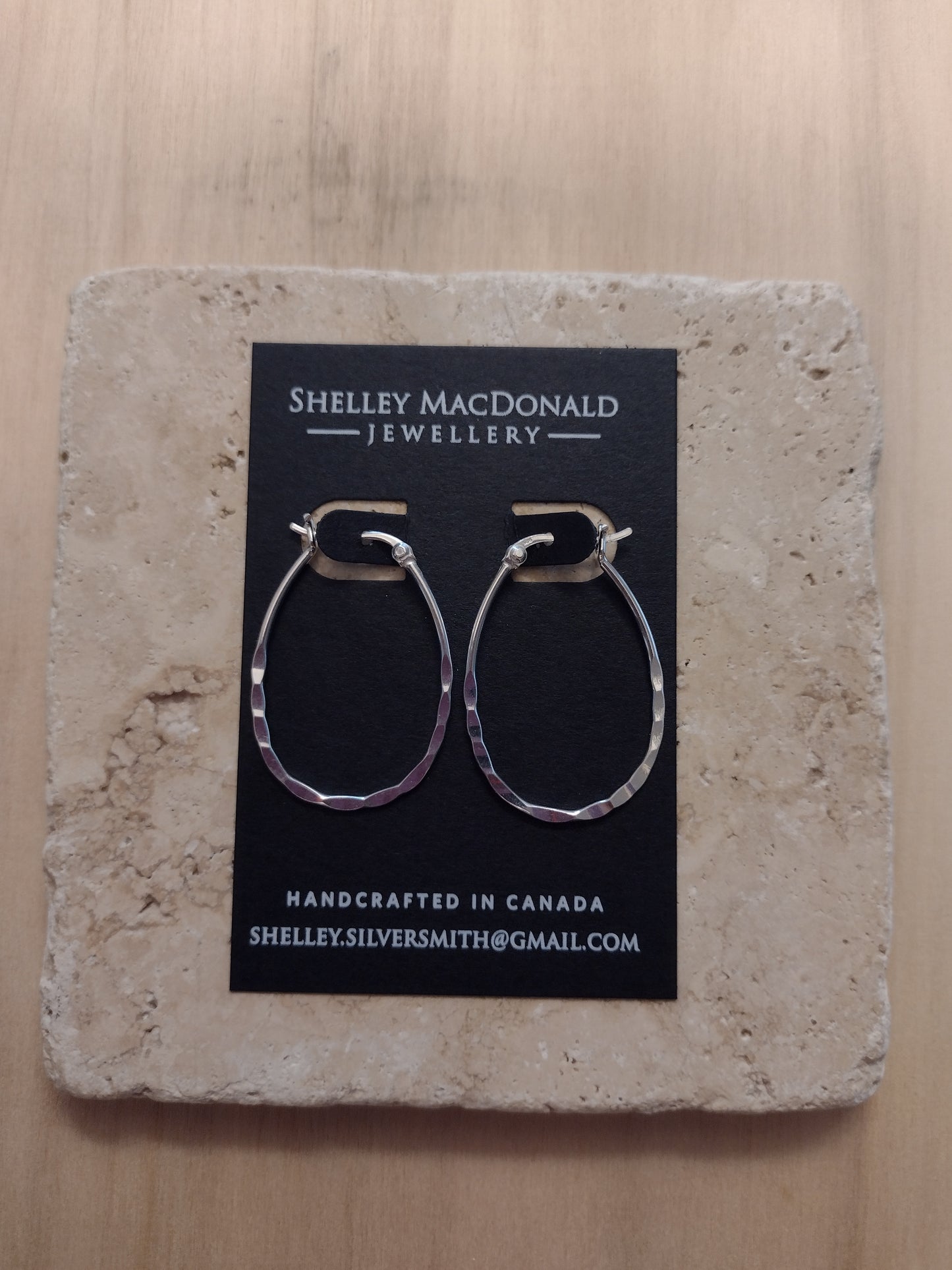 Large Oval Hammered Hoops