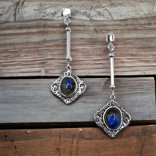 Lola Earrings Labradorite Sterling Silver - Made in Canada