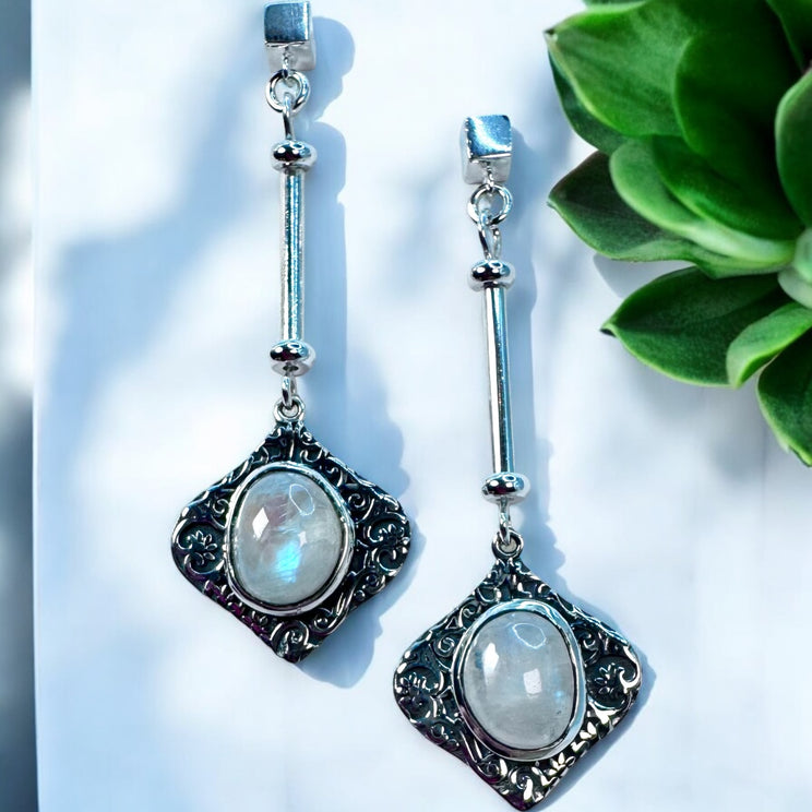 Lola Earrings Labradorite Sterling Silver - Made in Canada