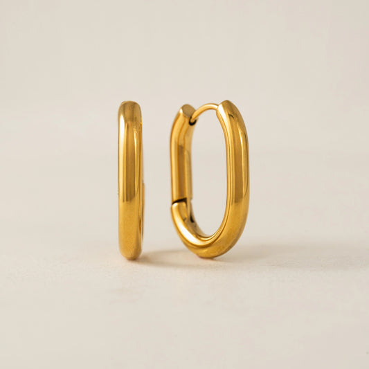 Midi Paperclip Puff Hoop Earrings