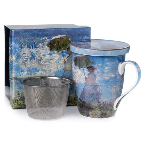 Tasse à thé coquelicots avec couvercle