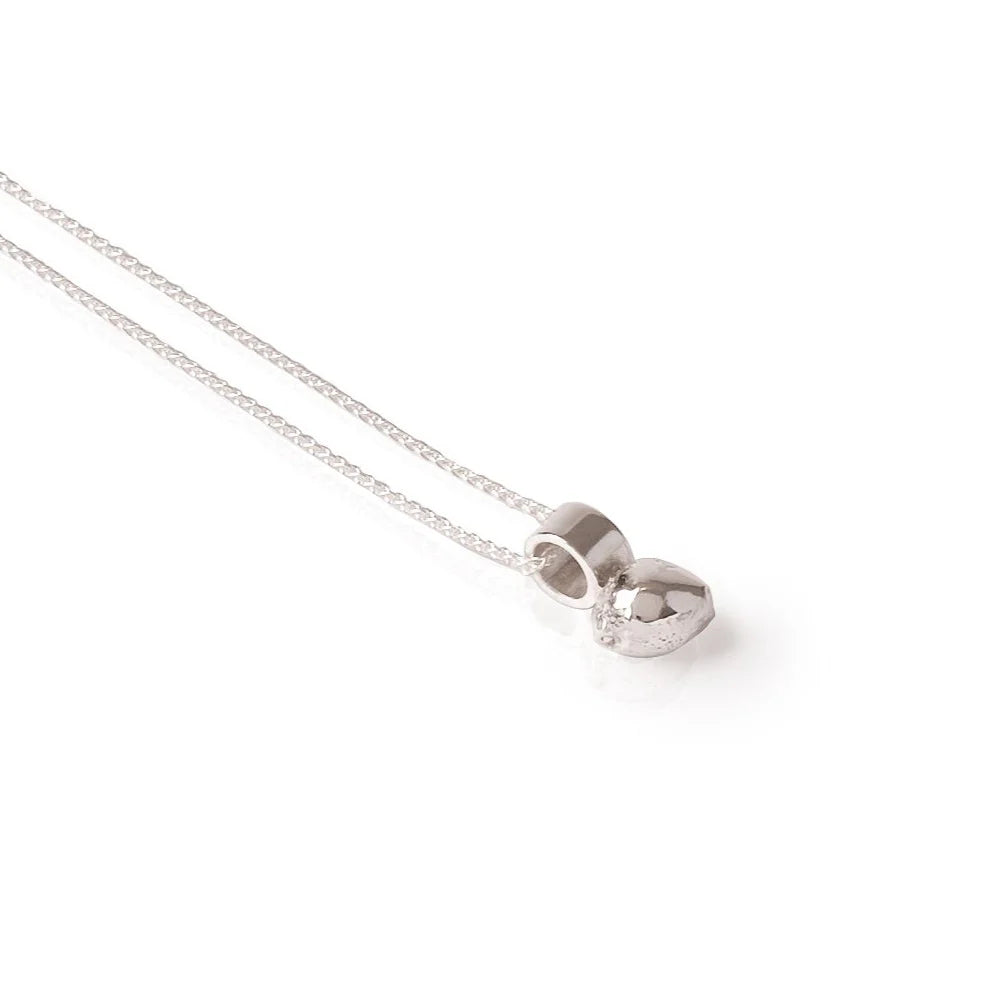 Single Silver Bead and Tube Pendant Necklace - Handmade Canada