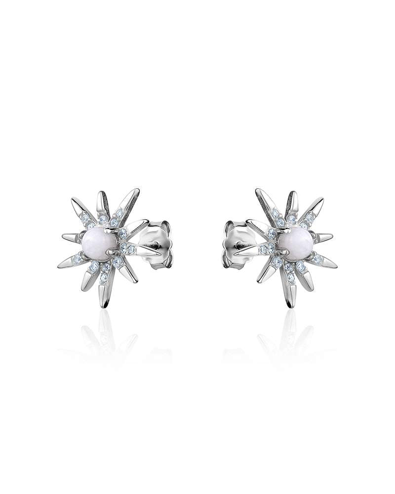 Boucles d'oreilles créoles 925 avec CZ blanc