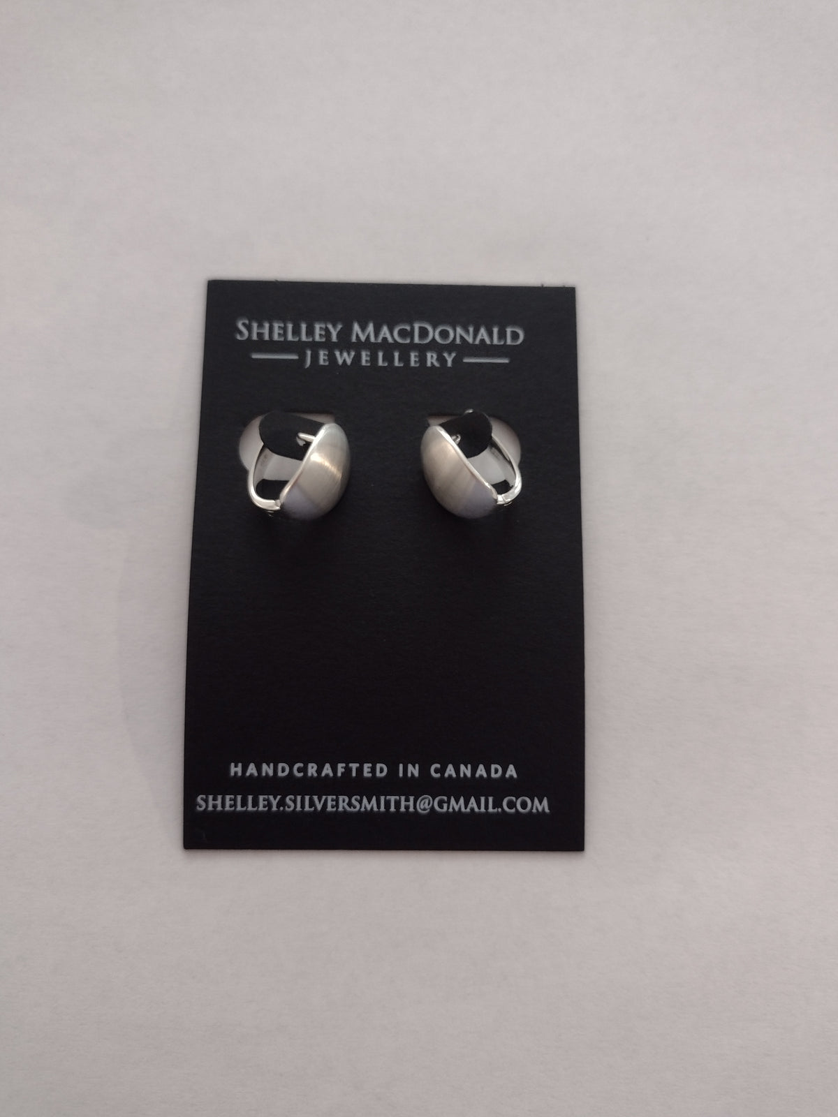 Oval Huggie Stud Earrings Satin Finish