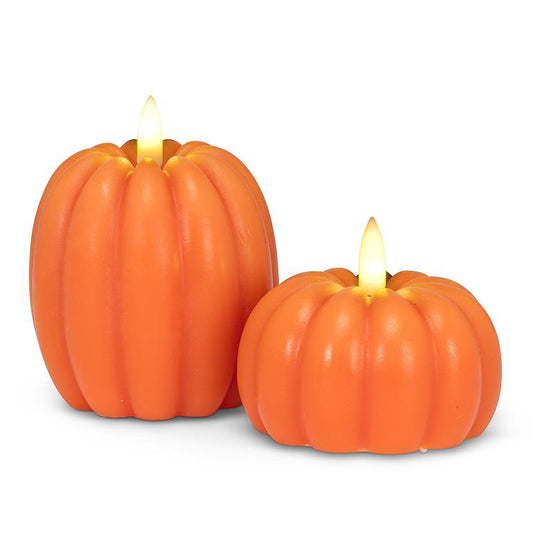 Medium Low Pumpkin LED Candle