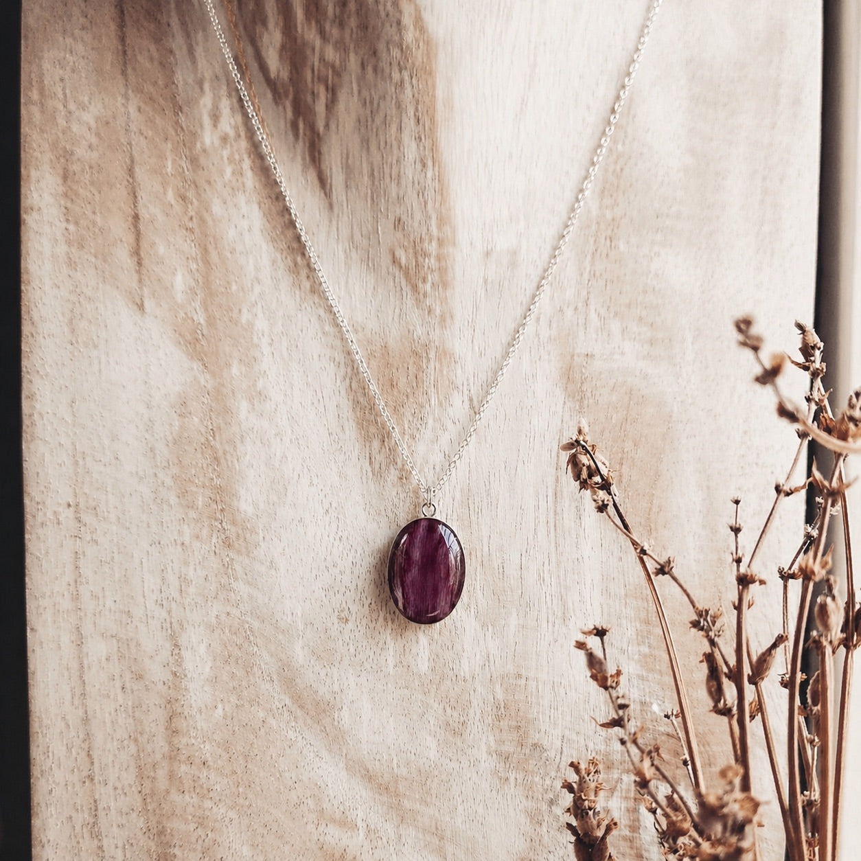 Tulip Necklace Sterling Silver 13x18mm Real Flower - Made in Canada