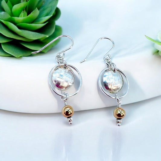 Sarah Earrings 1.5" Gold Plated Sterling Silver - Made in Canada