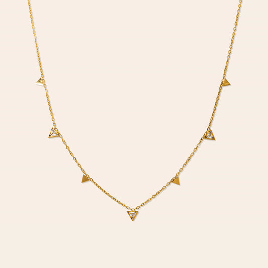 Sail Triangle CZ Necklace