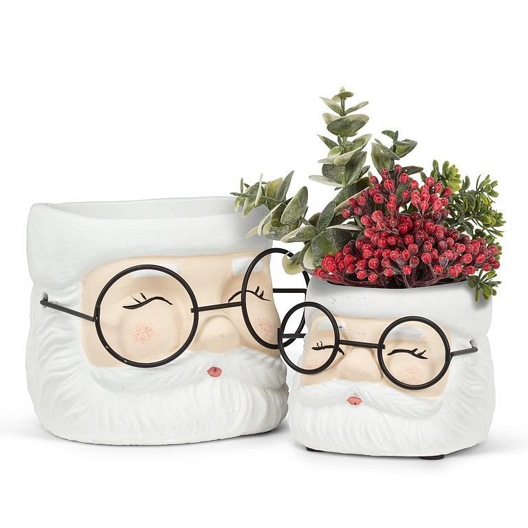 Santa Planter with Glasses