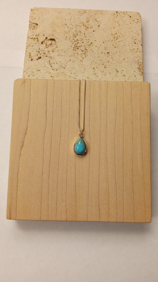 Sleeping Beauty Turquoise Silver Necklace