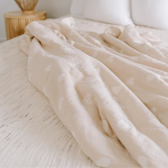 Have A Heart Fleece Lined Throw