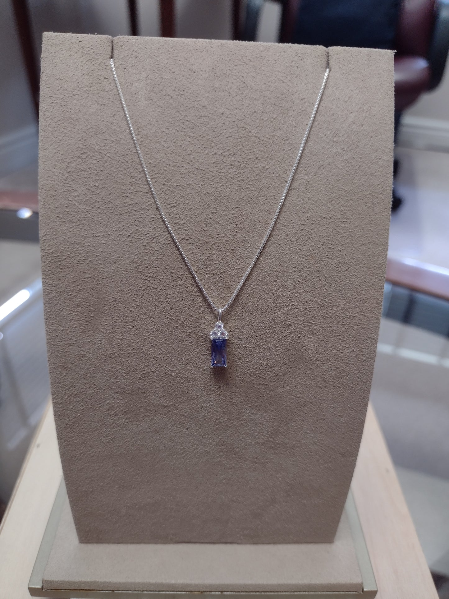 Tanzanite Baguette Necklace
