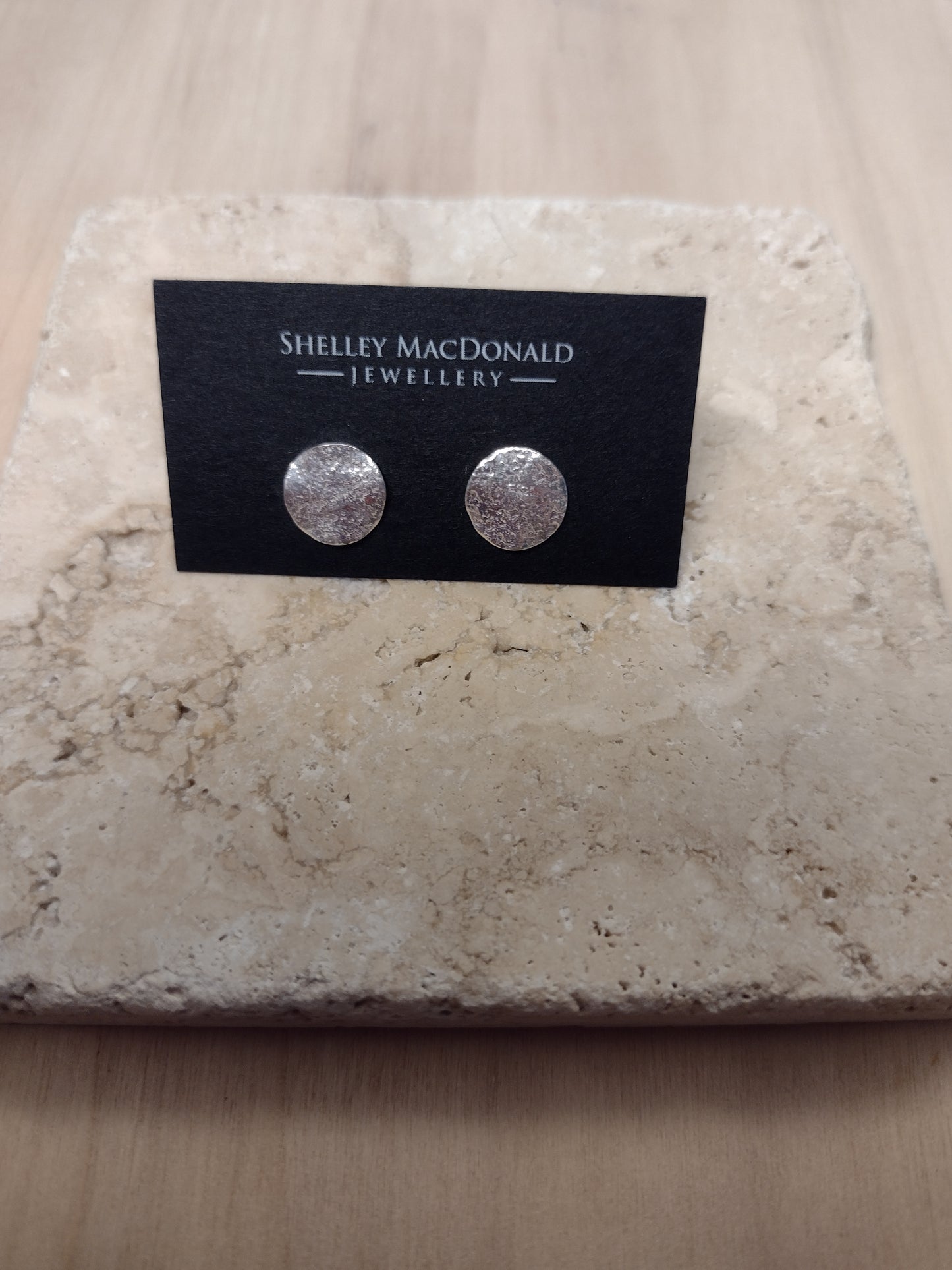 Textured Satin Disc Stud Earrings