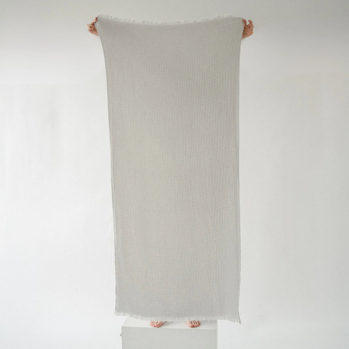 French Waffle Towel - Silk Grey