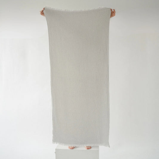 French Waffle Bath Towel - Silk Grey