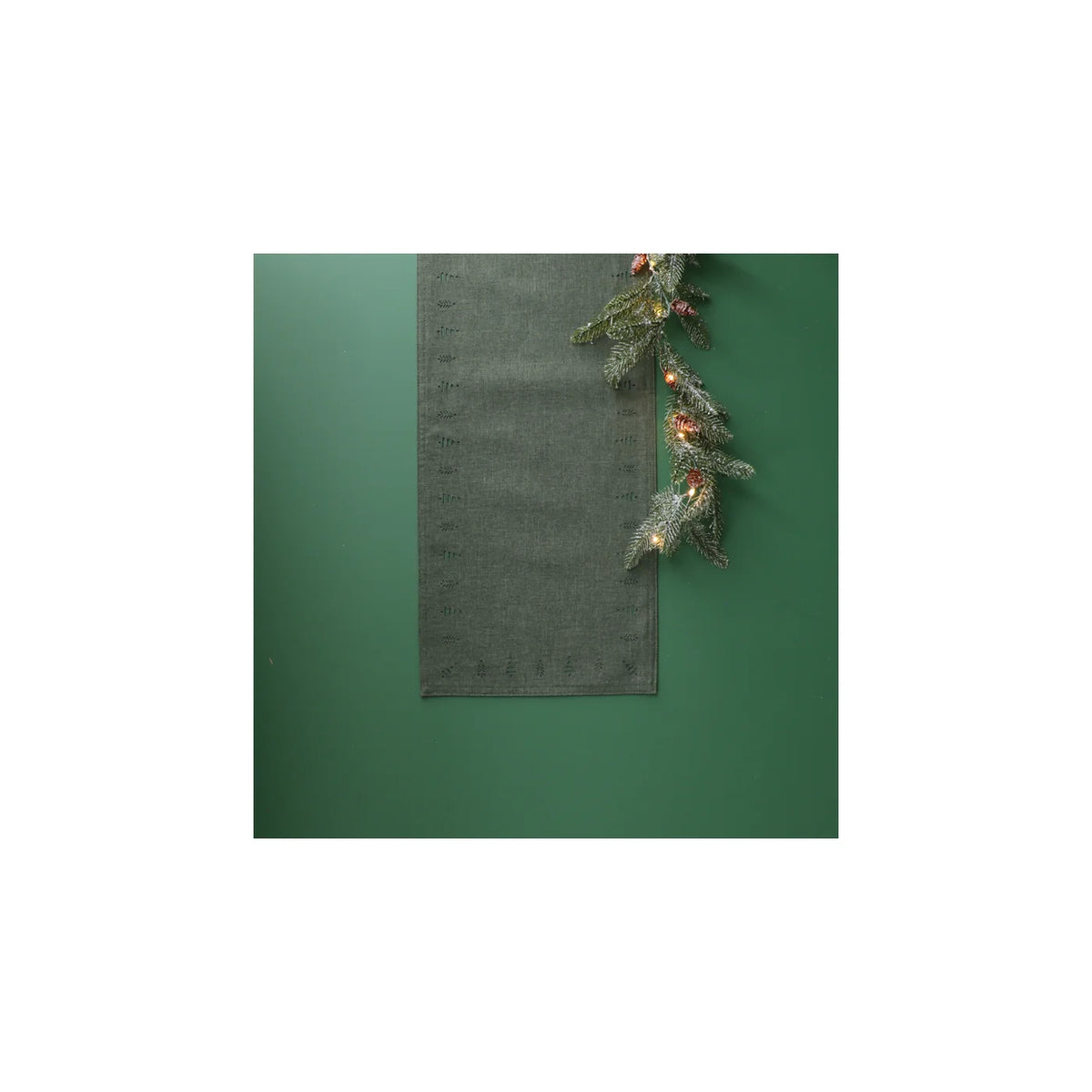 Tree Hemstitch Table Runner