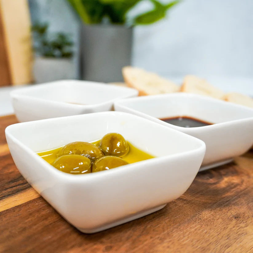 White Ceramic Dipping Bowls (set of 3)