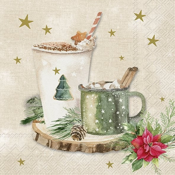 Serviettes cocktail d'hiver et de vacances