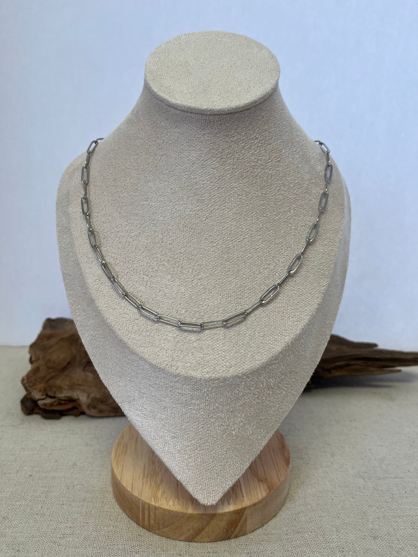 Paperclip Chain Necklace 18" Stainless Steel - Made in Canada