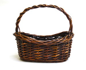 Petit panier ovale teinté foncé