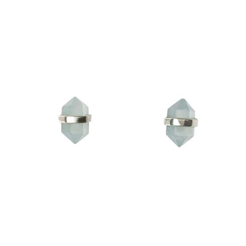 Aigue-marine avec boucles d'oreilles en argent