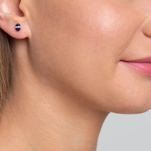 Boucles d'oreilles saphirs bleus à facettes