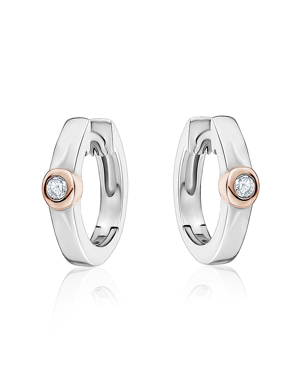 Boucles d'oreilles Huggie deux tons