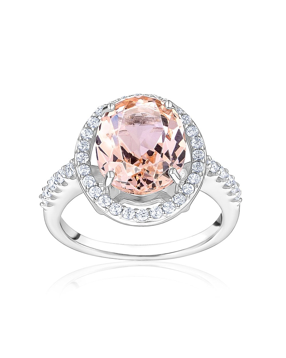 Bague en verre Nano Morganite Sz 7
