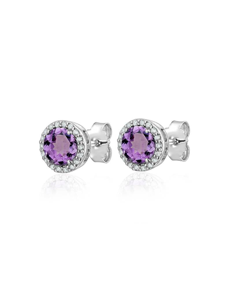 Boucles d'oreilles classiques en améthyste