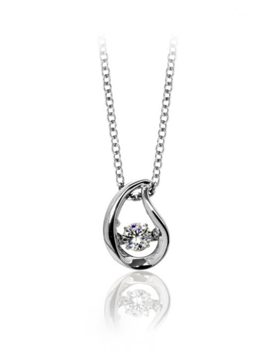 Pendentif en pierre scintillante en forme de larme