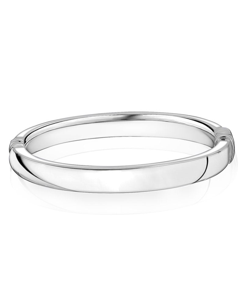 Smooth Oval Silver Bangle Electroform Lightweight - Larus