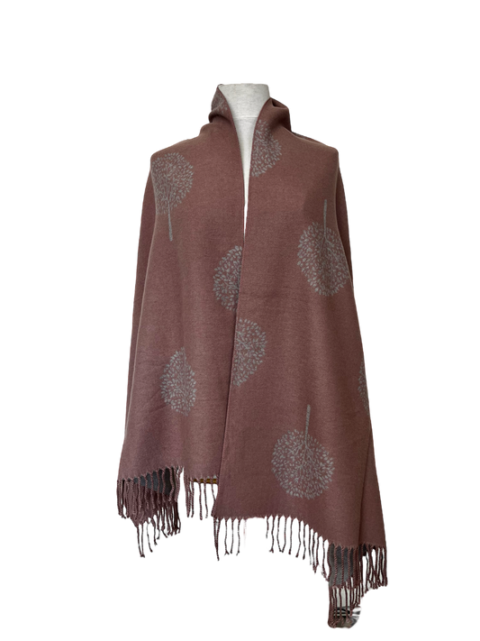 Reversible Scarf with Mulberry Design