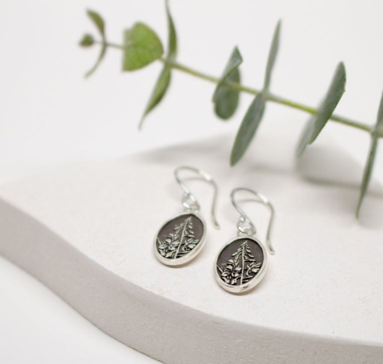 Grandes boucles d'oreilles pendantes en épilobe