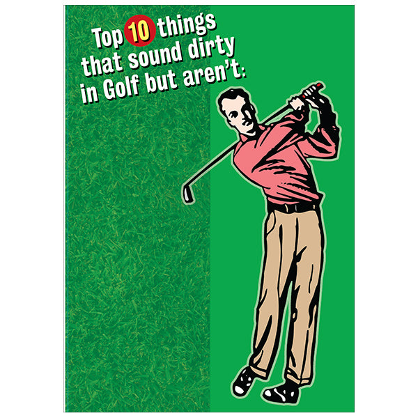 Top 10 des choses dans le golf - Carte d'anniversaire