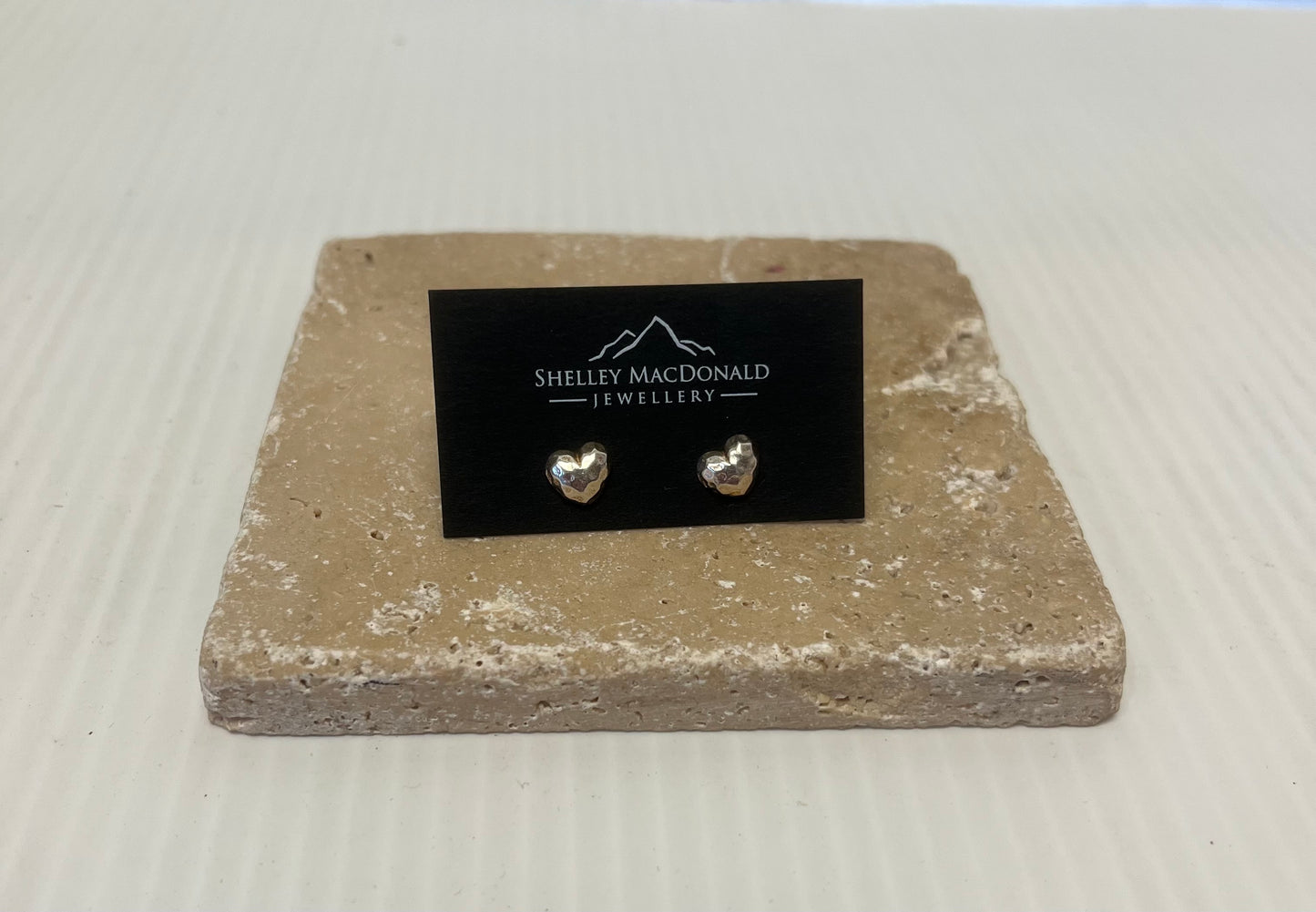 Boucles D'oreilles Tiges Coeur Martelé