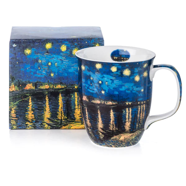 Mug Van Gogh Nuit étoilée sur le Rhône avec couvercle