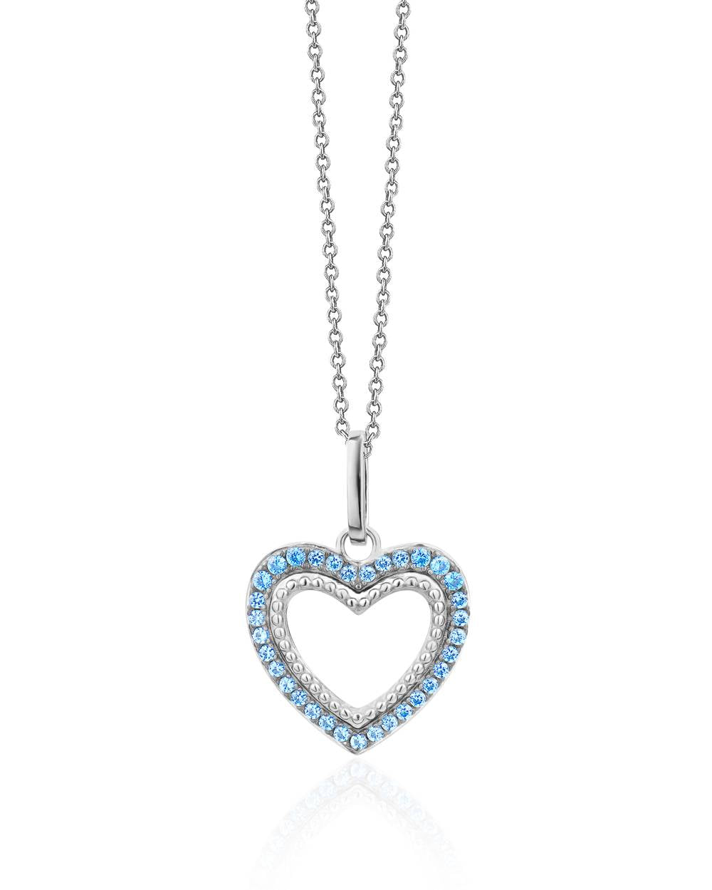 Pendentif Coeur Bleu & Blanc
