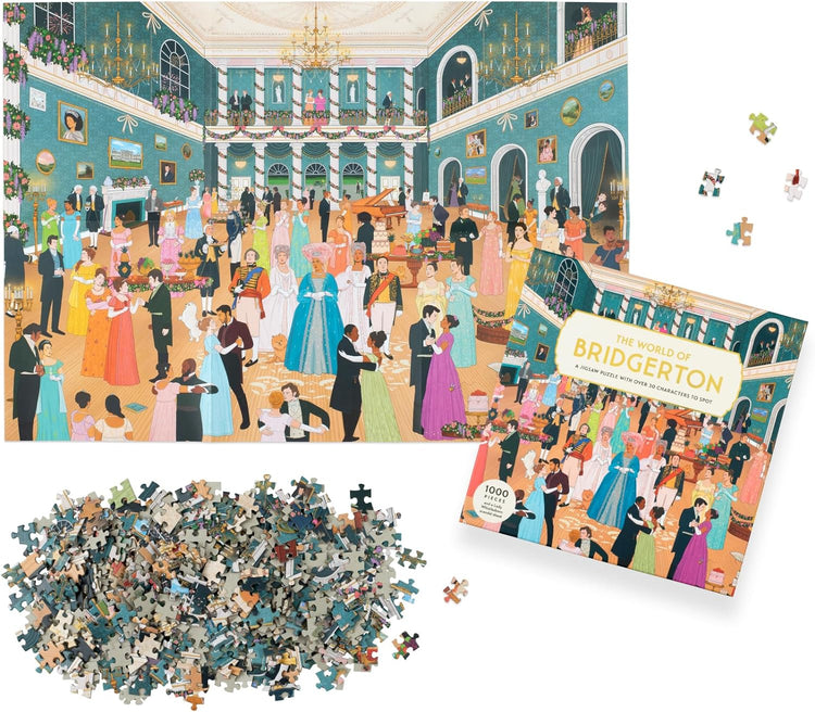  Colorful jigsaw puzzles and family board games arranged for game night entertainment