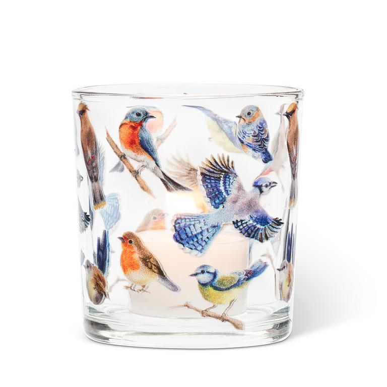 Glass Votive with Nature Design