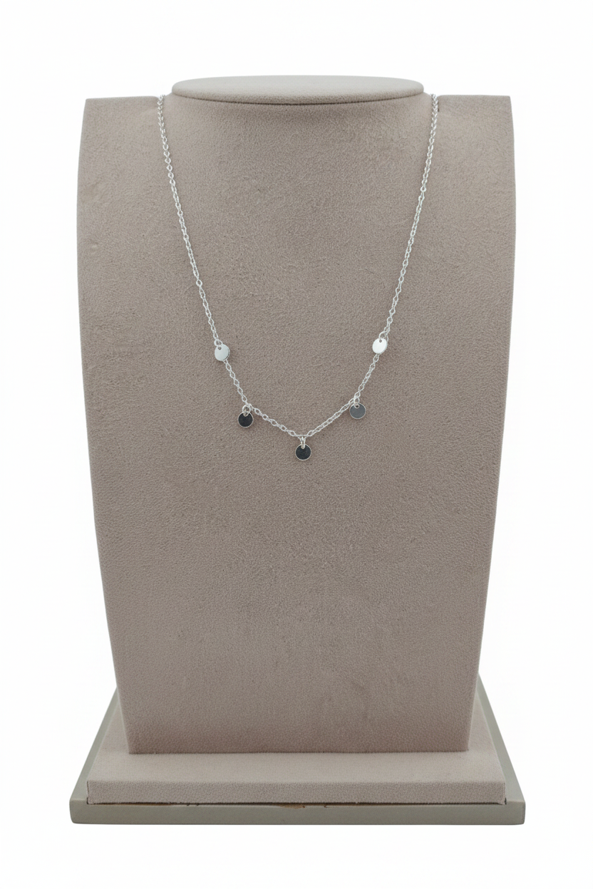 5 Disc Sterling Silver Necklace