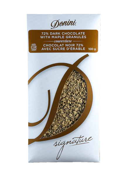 72% Dark Chocolate Maple Granules Bar