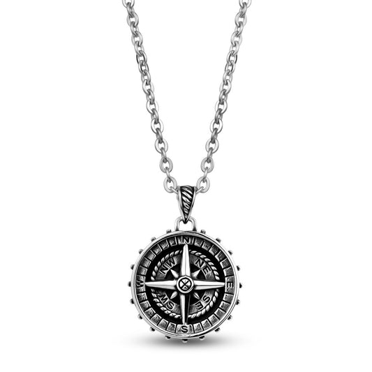 Steel Compass Pendant