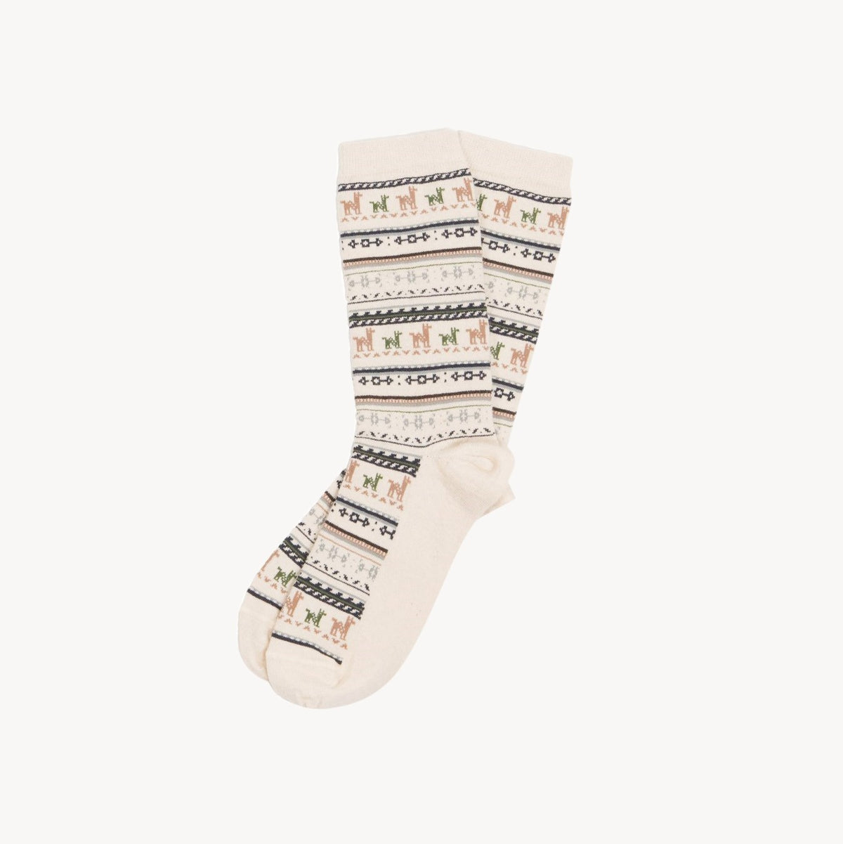 Print Alpaca Socks - White